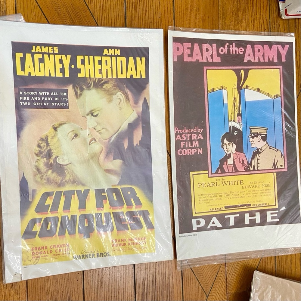 1940 City for Conquest and 1916 Pearl of the Army Movie Posters